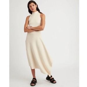 NWT Get Choosy asymmetric cream knit sweater skirt tank two piece set | M